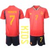 Baby Fußballbekleidung Spanien Alvaro Morata #7 Heimtrikot WM 2022 Kurzarm (+ kurze hosen)